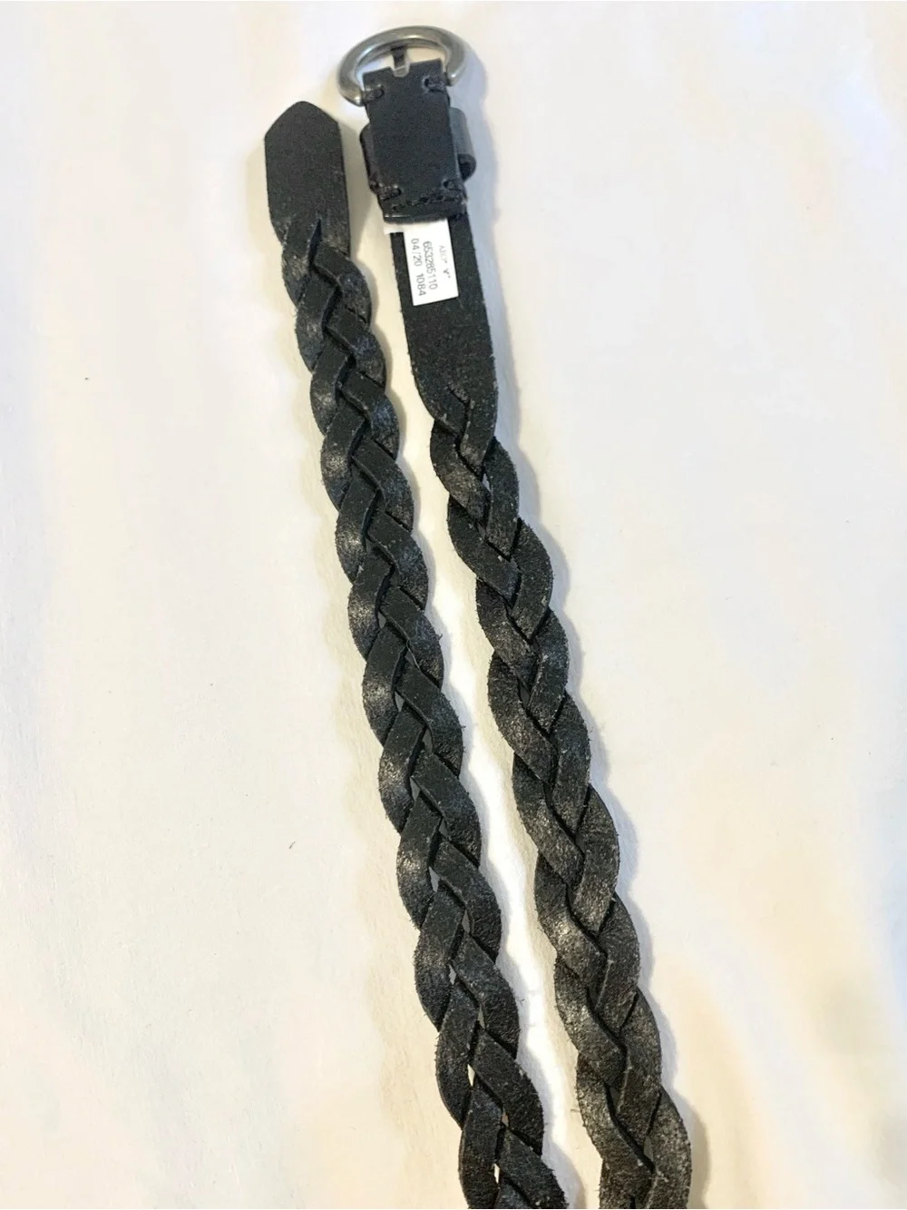 American Eagle Women’s Black Leather Braided Belt. Large